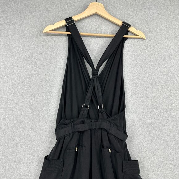 Elevenses Jumpsuit Womens 2 Black Anthropologie Sable Romper Cropped Wide Leg - Picture 7 of 11